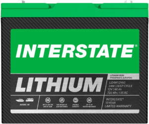 Interstate Batteries 12V 100Ah Group Size 27M Lithium Marine/RV Deep Cycle LiFePO4 Battery, Maintenance Free, Lightweight, Ideal For Boats, RV Camping, Off-Grid, Yachts (Li27M12V100)